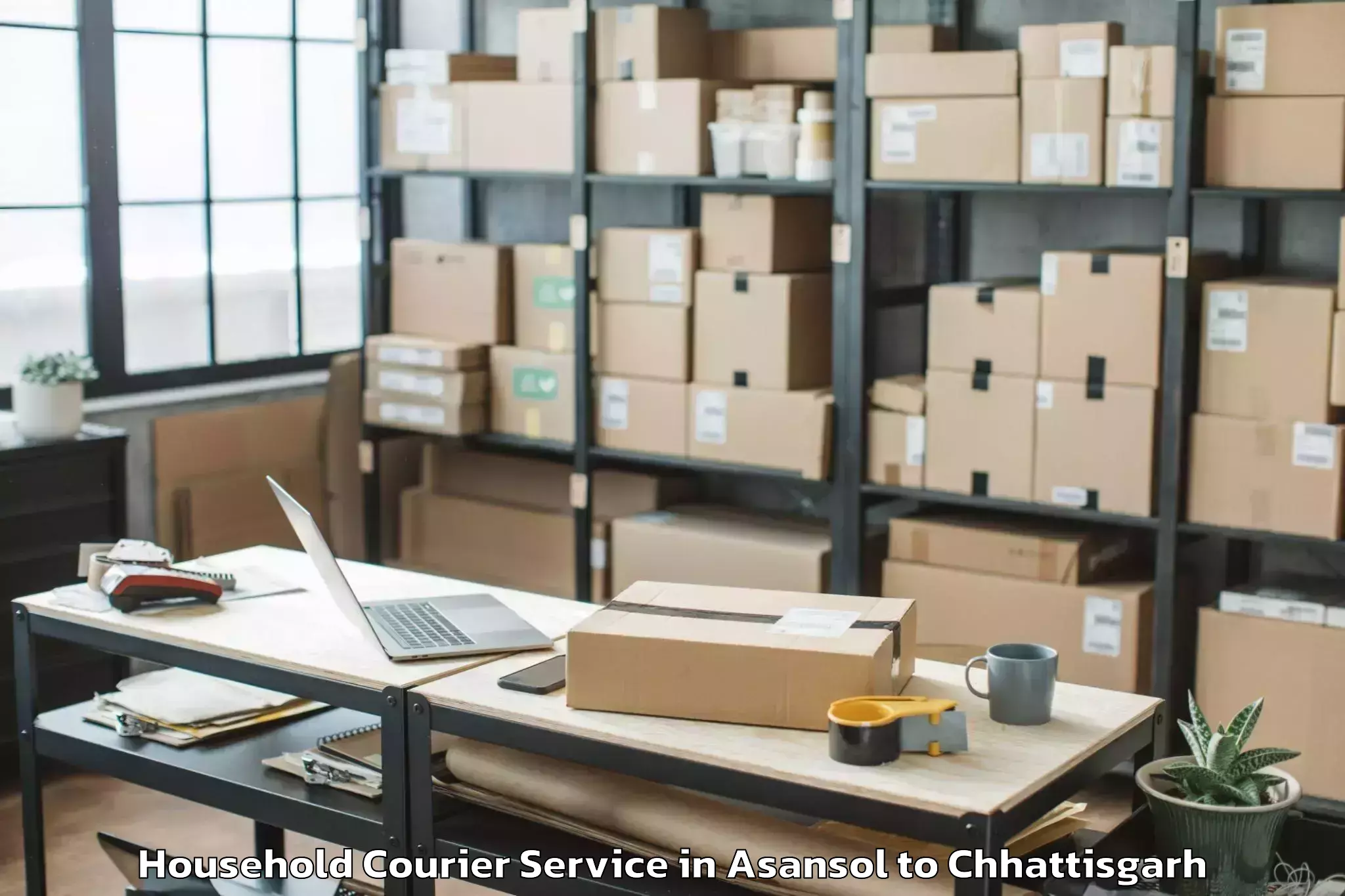 Book Asansol to Raigarh Chhattisgarh Household Courier Online